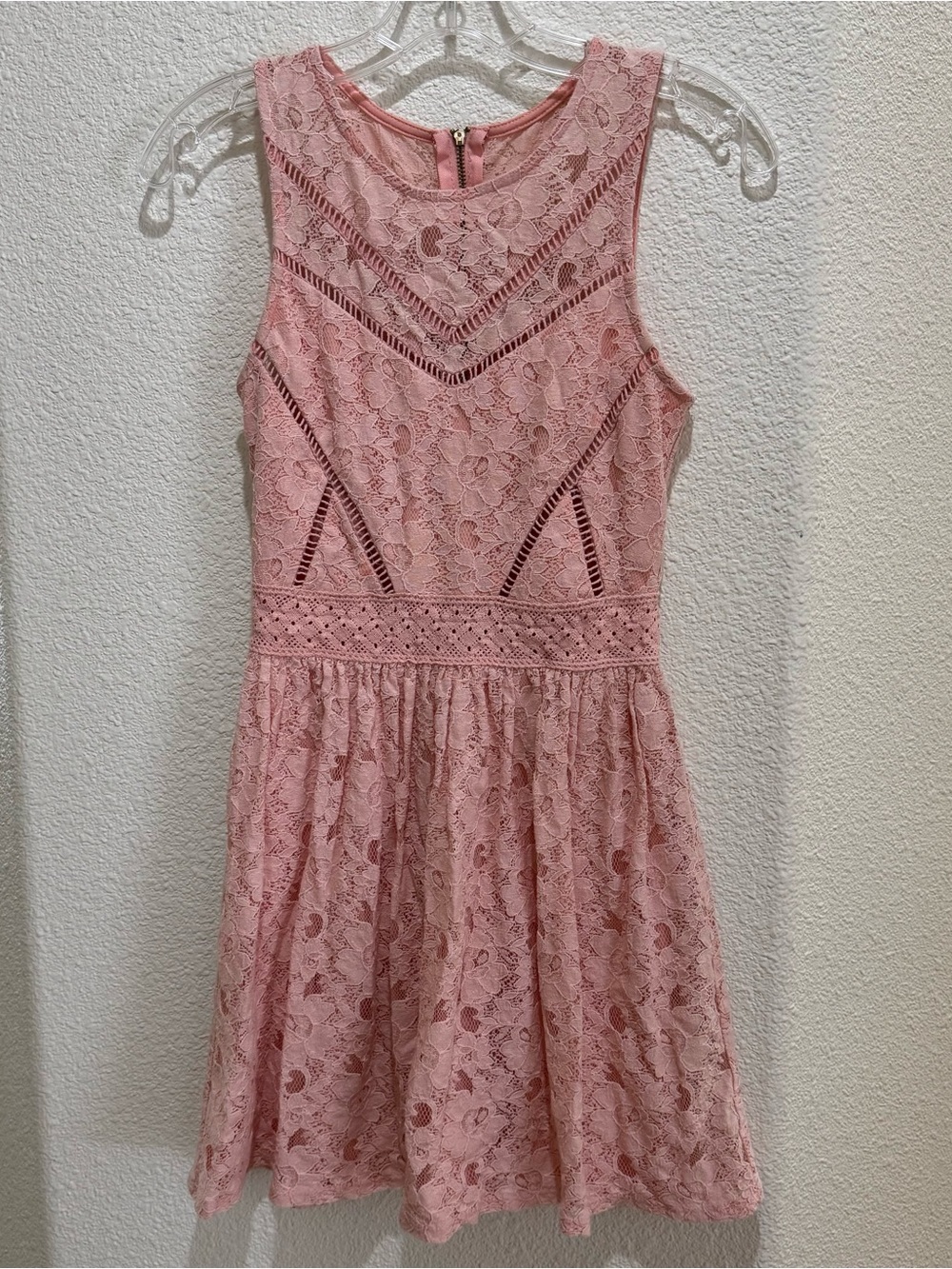 City Studio Pink Lace Fit & Flare Party Dress